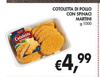 Supermercato Coal Cotoletta di pollo con spinaci martini offerta