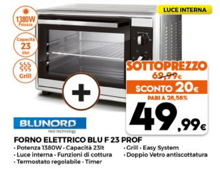 Blunord Forno Elettrico Blu F 23 Prof offerta di Parente Expert