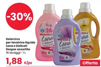 Despar Despar Lana e Delicati Detersivo per lavatrice liquido assortito 16 lavaggi 1 L offerta