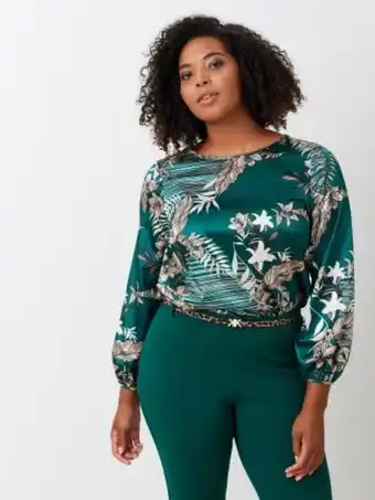 Rinascimento Blusa curvy in raso stampa floreale offerta