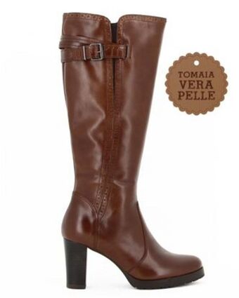 Globo Moda Ellen blake - stivale da donna marrone in vera pelle con zip laterale, tacco 8cm offerta