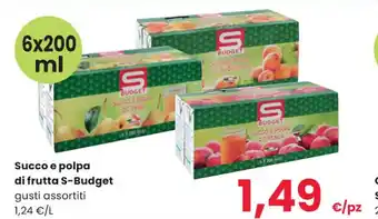 Despar S-Budget Succo e polpa di frutta gusti assortiti 1,24 L offerta