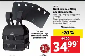 Gilet con pesi 10 kg per allenamento