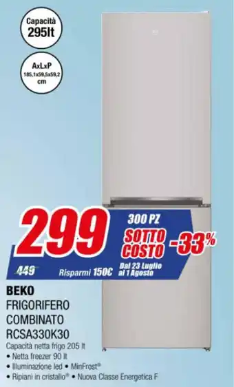 Leonardelli Beko Frigorifero Combinato RCSA330K30 offerta