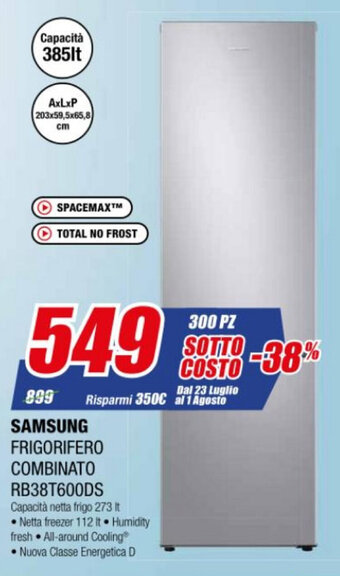 Leonardelli Samsung Frigorifero Combinato RB38T600DS offerta