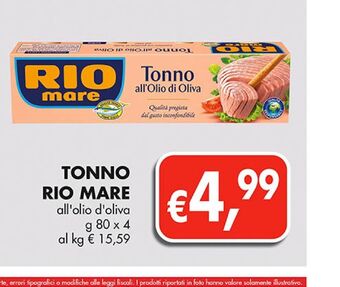 Supermercato Coal Tonno rio mare offerta