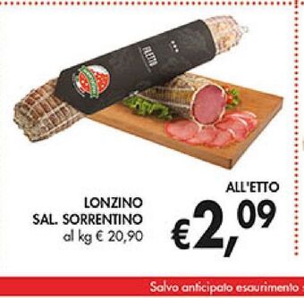 Supermercato Coal Lonzino sal. sorrentino offerta