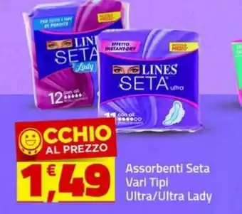 Supermercati Briò Lines Seta Assorbenti Vari Tipi Ultra/Ultra Lady offerta