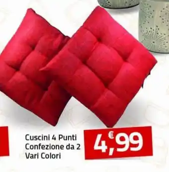 Cuscini 4 Punti Confezione da 2 vari Colori