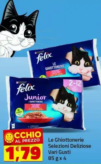 Purina felix Le Ghiottonerie Selezione Deliziose Vari Gusti 85 g x 4