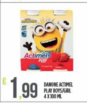 Euroesse Actimel Danone Play Boys/ Girl 4 x 100 ml offerta
