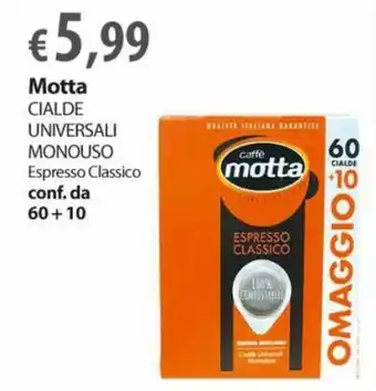 Extra Supermercati Motta Cialde Universali Monouso conf. da 60 + 10 offerta