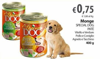 Extra Supermercati Monge Special Dog Patè 400 g offerta