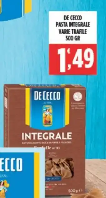Euroesse De Cecco Pasta Integrale Varie Trafile 500 gr offerta