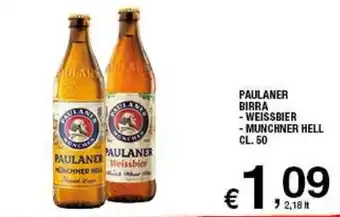 Sigma Paulaner Birra Wiessbier/Munchner Hell 50 cl. offerta