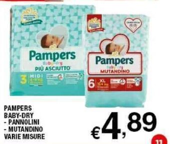 Sigma Pampers Baby-Dry Pannolini/Mutandino varie misure offerta
