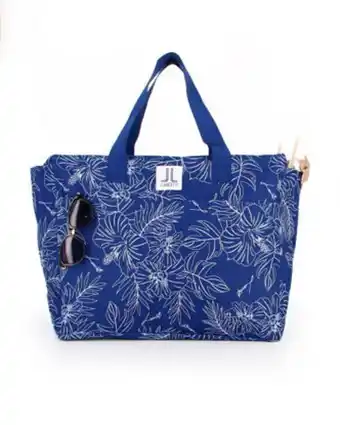 Globo Moda Lancetti - borsa mare multitasche blu fantasia tropicale offerta