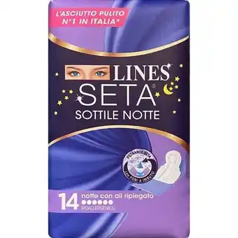 La Saponeria Lines seta assorb.igienici sottili c.ali notte ripieg.14 pz offerta