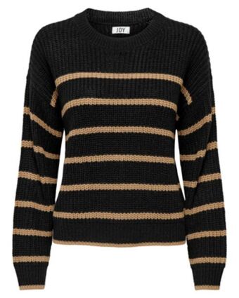 Globo Moda Jacqueline de yong - maglione donna a girocollo nera e camel offerta