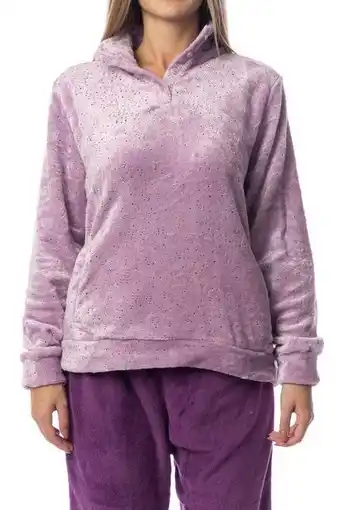 Kiwear pigiama donna / ragazza in caldo e morbido coral - lilla