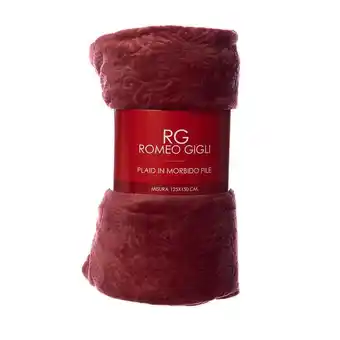 Romeo gigli plaid in caldo e morbido pile - fantasia - bordeaux