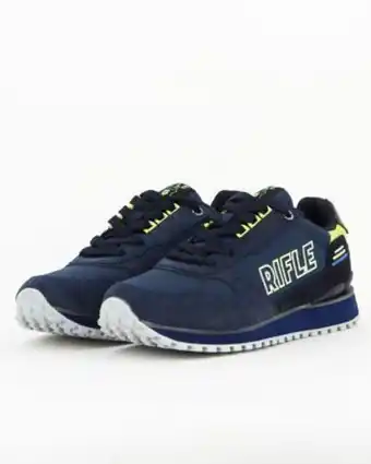 Globo Moda Rifle - sneakers da uomo blu e verde in vera pelle con dettagli neri - lex offerta