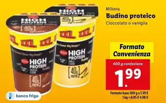 Lidl Milbona Budino proteico Cioccolato o vaniglia 400 g offerta
