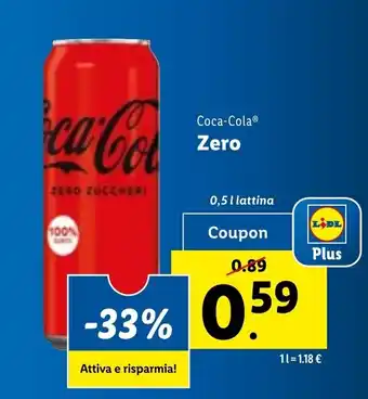 Lidl Coca-Cola Zero 0,5 L offerta