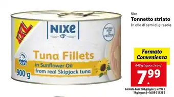 Lidl Nixe Tonnetto striato In olio di semi di girasole 648 g offerta