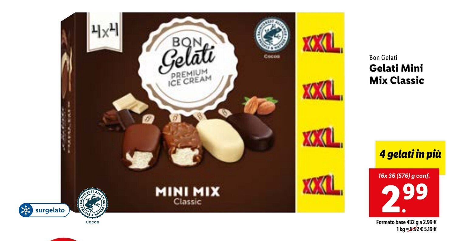 Bon Gelati Gelati Mini Mix Classic offerta di Lidl