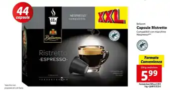 Lidl Bellarom Capsule Ristretto Compatibili con macchine Nespresso 220 g offerta