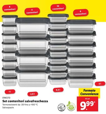Lidl Ernesto Set contenitori salvafreschezza offerta