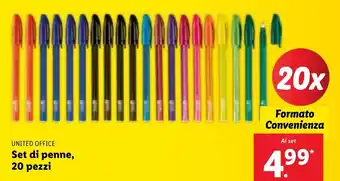 Lidl United Office Set di penne, 20 pezzi offerta