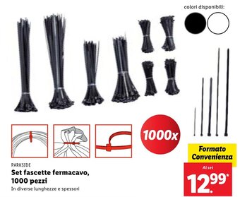 Lidl Parkside Set fascette fermacavo, 1000 pezzi offerta