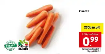 Lidl Carote 1,25 kg offerta