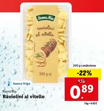 Lidl Nonna Mia Raviolini al vitello 200 g offerta