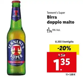 Lidl Tennent's Super Birra doppio malto 0,355 l offerta