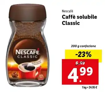 Lidl Nescafé Caffè solubile Classic 200 g offerta