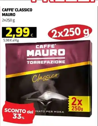 Coop Caffe' Classico Mauro 2 x 250 g offerta