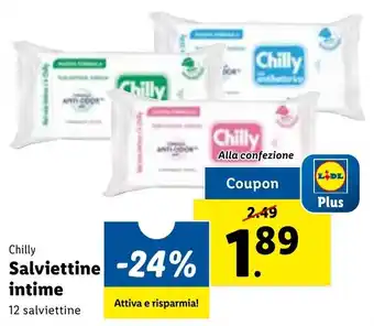 Lidl Chilly Salviettine intime 12 salviettine offerta