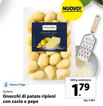 Lidl Italiamo Gnocchi di patate ripieni con cacio e pepe 500 g offerta