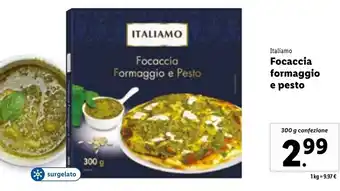 Lidl Italiamo Focaccia formaggio e pesto 300 g offerta