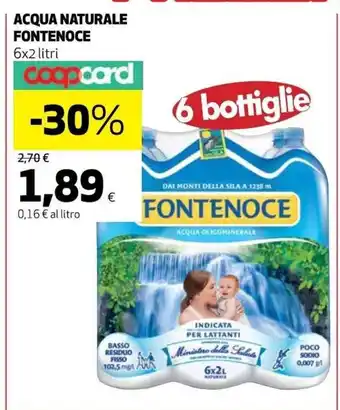 Coop Acqua Naturale Fontenoce 6 x 2 litri offerta