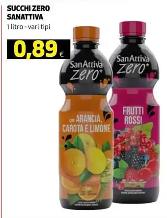 Coop Succhi Zero Sanattiva 1 litro - vari tipi offerta