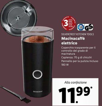 Lidl Silvercrest Kitchen Tools Macinacaffè elettrico offerta