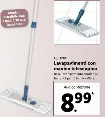 Lidl Aquapur Lavapavimenti con manico telescopico offerta