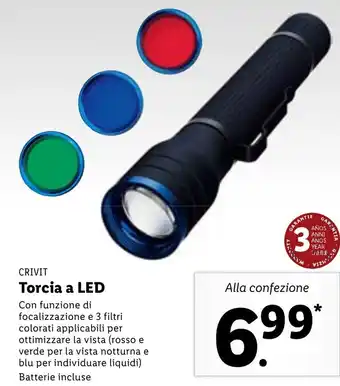 Lidl Crivit Torcia a LED offerta