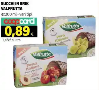Coop Valfrutta Succhi in Brik 3 x 200 ml vari tipi offerta