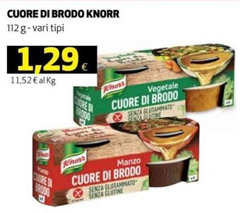 Coop Knorr Cuore di Brodo vari tipi 112 g offerta