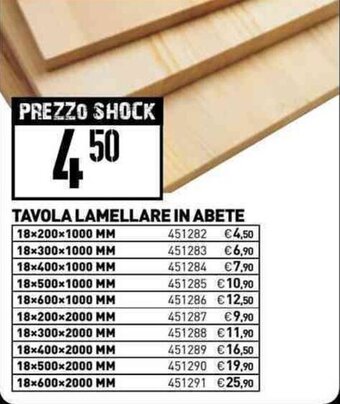 Tavola Lamellare in Abete